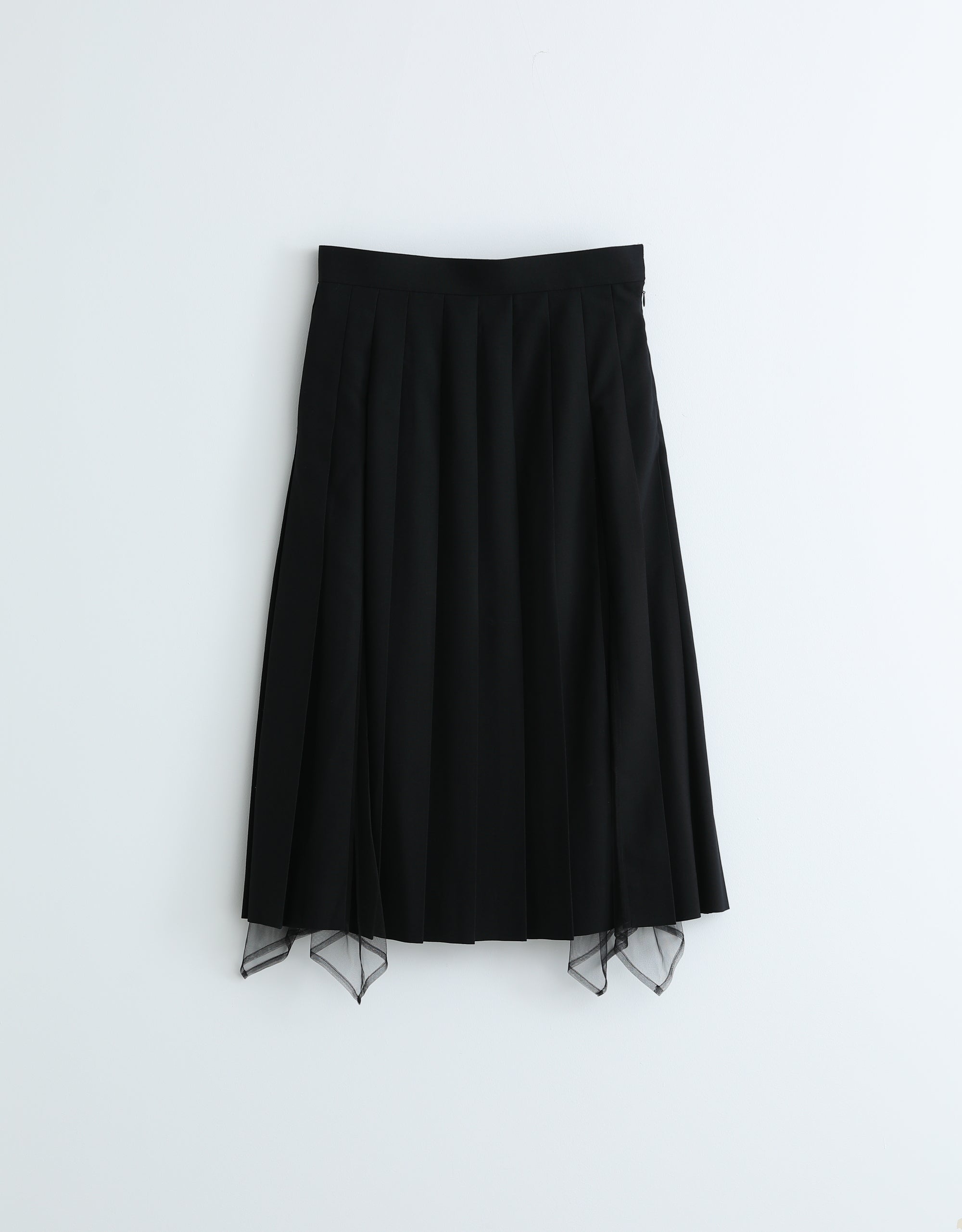 Wool & Tulle Combined Pleated Skirt – FERN OST GALERIE