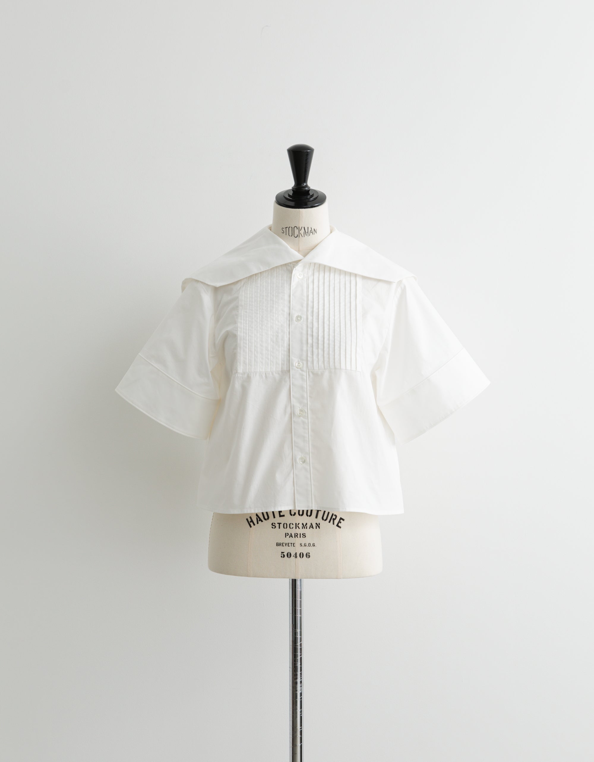 Embroidered Sailor Collar Cropped Shirt – FERN OST GALERIE